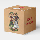 Hongaarse Kraft Paper Cube Ornament Bedankdoosjes (Voorkant Zijde)