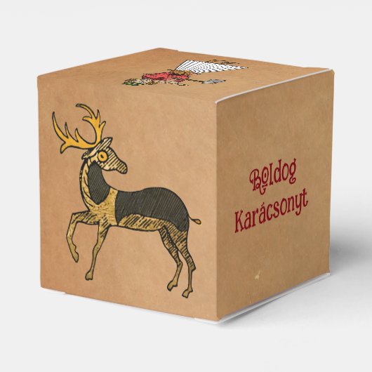 Hongaarse Kraft Paper Cube Ornament Bedankdoosjes (Achterkant)