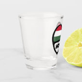 Hongaarse landcode Vlag hart, HUN Shot Glas (Links)