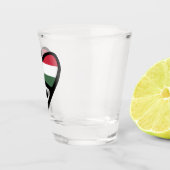 Hongaarse landcode Vlag hart, HUN Shot Glas (Rechts)