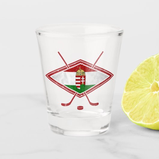 Hongaarse Magyar Hockey Logo Shot Glas (Voorkant)