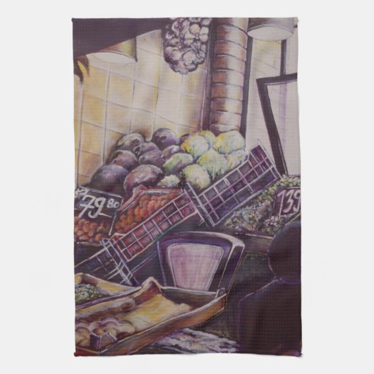 Hongaarse marktplaats, Boedapest Theedoek (Verticaal)