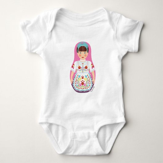 Hongaarse Matryoshka Baby Bodysuit (Voorkant)