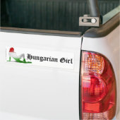 Hongaarse meisje Silhouette vlag Bumpersticker (Op Truck)