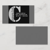 Hongaarse moderne monogram oude neutrale kleuren visitekaartje (Voorkant / Achterkant)