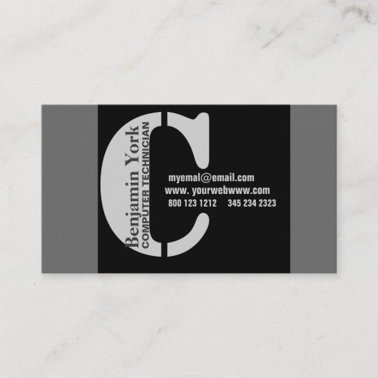 Hongaarse moderne monogram oude neutrale kleuren visitekaartje (Voorkant)