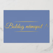 Hongaarse Naamdag -goud Folie Uitnodiging (Voorkant)
