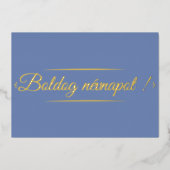 Hongaarse naamdag - gouden folie uitnodiging (Voorkant)