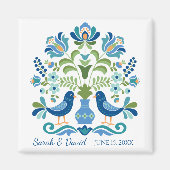 Hongaarse ontwerp blauwe vogels magneet (Voorkant)