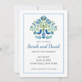 Hongaarse ontwerp blauwe vogels save the date (Voorkant)