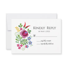 Hongaarse ontwerp-rode piepers RSVP-kaart