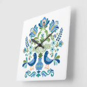 Hongaarse opvouwvogels vierkante klok (Hoek)