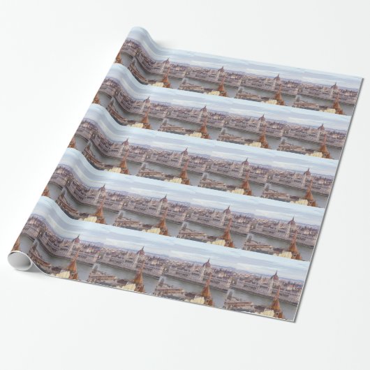 Hongaarse parlement Boedapest overdag Cadeaupapier (Uitgerold)
