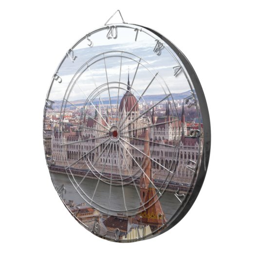 Hongaarse parlement Boedapest overdag Dartbord (Voorkant Rechts)