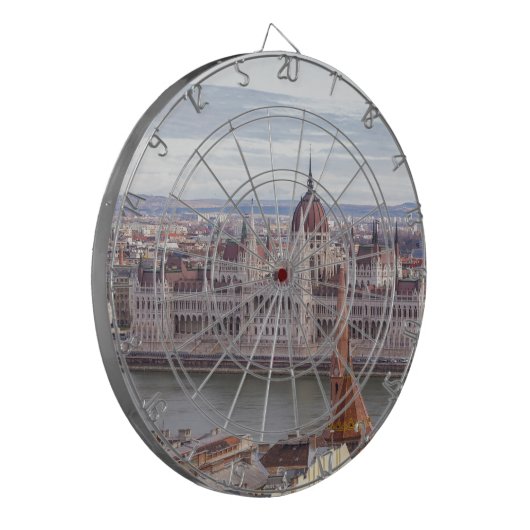 Hongaarse parlement Boedapest overdag Dartbord (Voorkant Links)