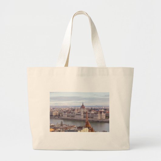 Hongaarse parlement Boedapest overdag Grote Tote Bag (Voorkant)