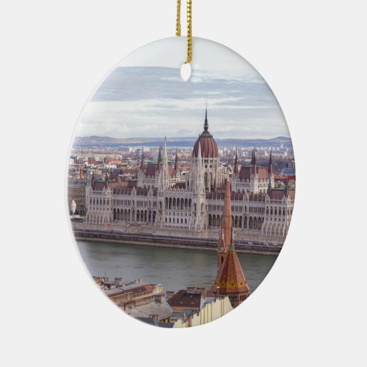 Hongaarse parlement Boedapest overdag Keramisch Ornament (Rechts)