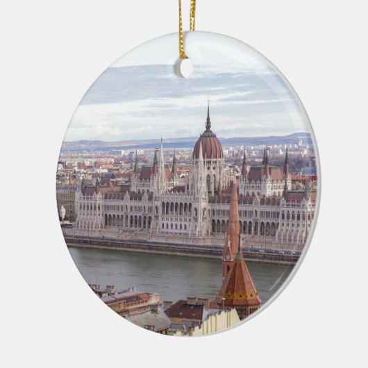 Hongaarse parlement Boedapest overdag Keramisch Ornament (Links)
