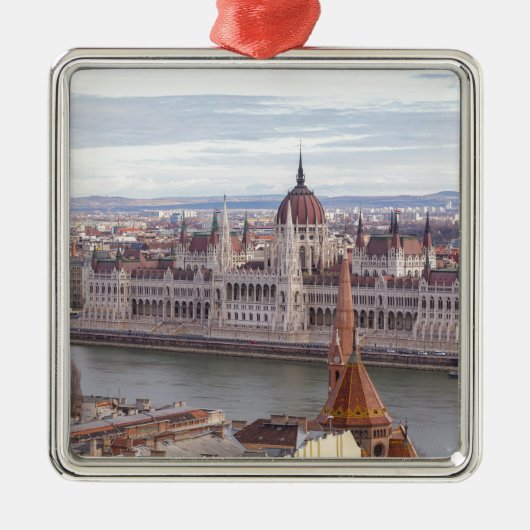 Hongaarse parlement Boedapest overdag Metalen Ornament (Voorkant)