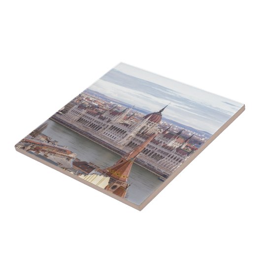 Hongaarse parlement Boedapest overdag Tegeltje (Zijkant)