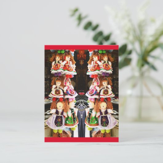 Hongaarse poppen briefkaart (Staand voorkant)
