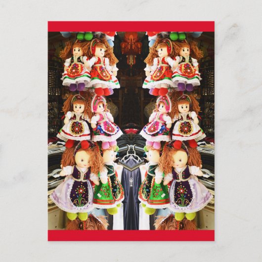 Hongaarse poppen briefkaart (Voorkant)