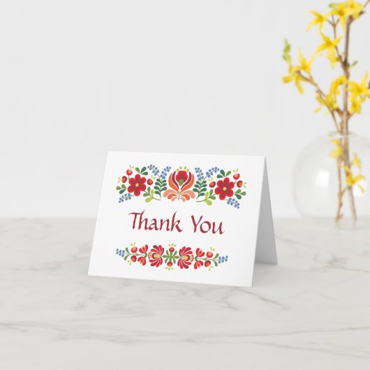 Hongaarse roodbloemen Hartelijk dank Kaart (Gele Bloem)