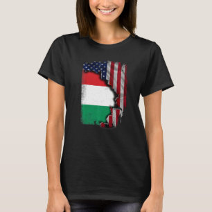 Hongaarse ROOTS HalfAmerikaanse vlag Patrioitc Hun T-shirt