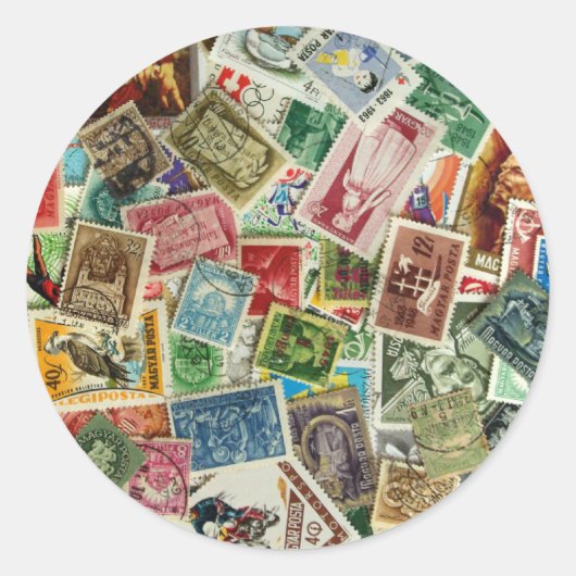 Hongaarse Stempelmengsel Ronde Sticker (Voorkant)