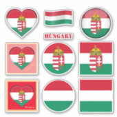 Hongaarse stickers en Hongaarse vlag, hart/sport (Voorkant)