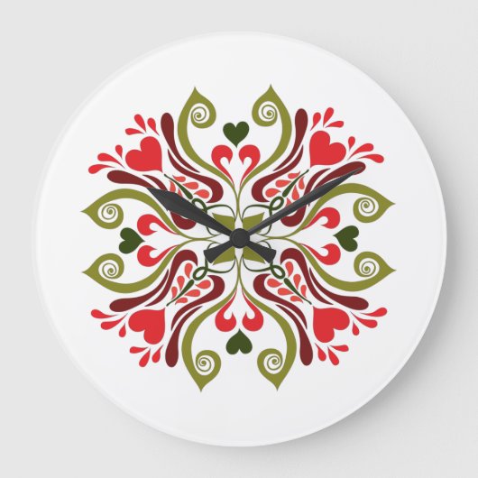 Hongaarse Tulip Floral Motif Grote Klok (Voorkant)