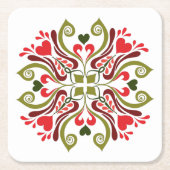 Hongaarse Tulip Floral Motif Kartonnen Onderzetters (Voorkant)