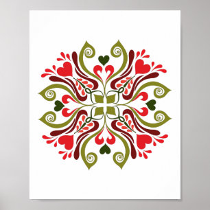 Hongaarse Tulip Floral Motif Poster