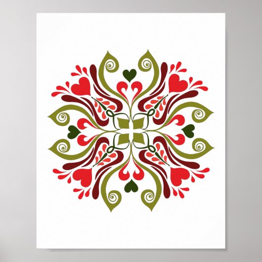 Hongaarse Tulip Floral Motif Poster (Voorkant)