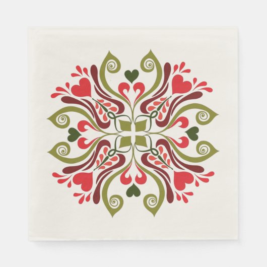 Hongaarse Tulip Floral Motif Servet (Voorkant)