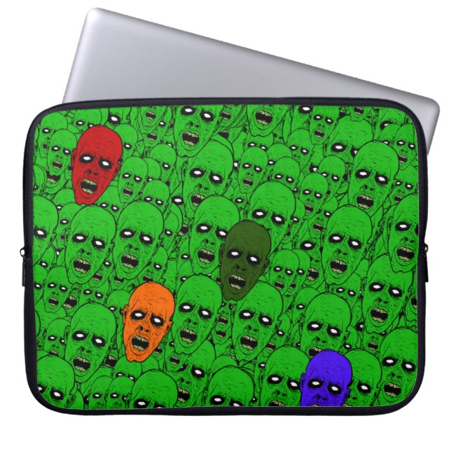 Hongaarse Undode Zombie-hoofden Laptop Sleeve (Voorkant)