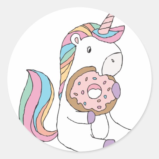 Hongaarse Unicorns Colorful Unicorn Art Cute Art Ronde Sticker (Voorkant)
