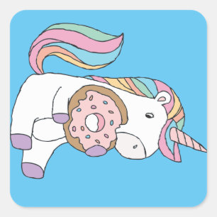 Hongaarse Unicorns Colorful Unicorn Art Cute Art Vierkante Sticker