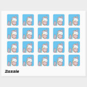 Hongaarse Unicorns Colorful Unicorn Art Cute Art Vierkante Sticker (Vel)