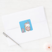 Hongaarse Unicorns Colorful Unicorn Art Cute Art Vierkante Sticker (Envelop)