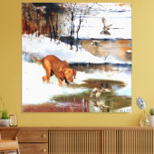 Hongaarse vanissla, jachteenden in de winter canvas afdruk (Insitu (Woonkamer))