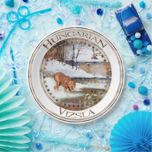 Hongaarse vanissla, jachteenden in de winter papieren bordje (Feest)
