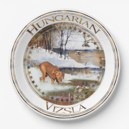 Hongaarse vanissla, jachteenden in de winter papieren bordje