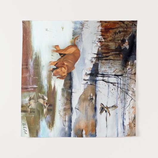 Hongaarse vanissla, jachteenden in de winter wandkleed (Voorkant (horizontaal))