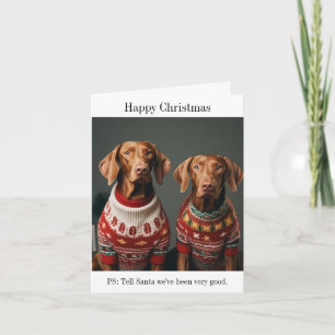Hongaarse Vizla Honden in Kersttruien Kaart