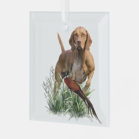 Hongaarse Vizsla Art Glas Ornament (Voorkant links)