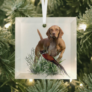 Hongaarse Vizsla Art Glas Ornament