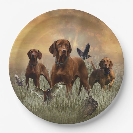 Hongaarse Vizsla Art Papieren Bordje (Voorkant)
