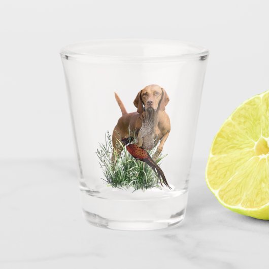 Hongaarse Vizsla Art Shot Glas (Voorkant)