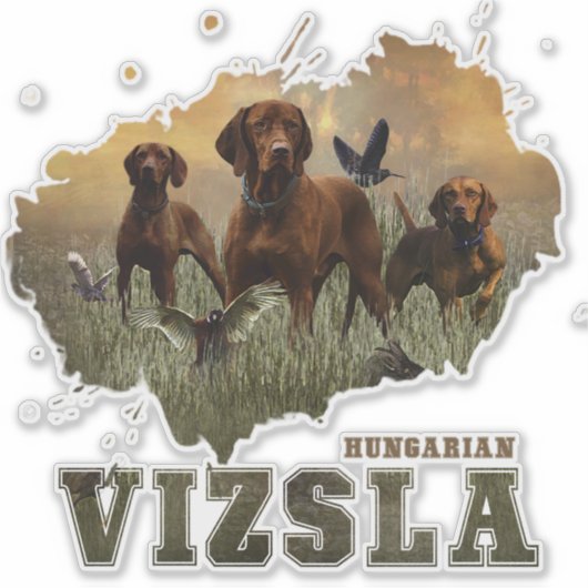 Hongaarse Vizsla Art Sticker (Voorkant)